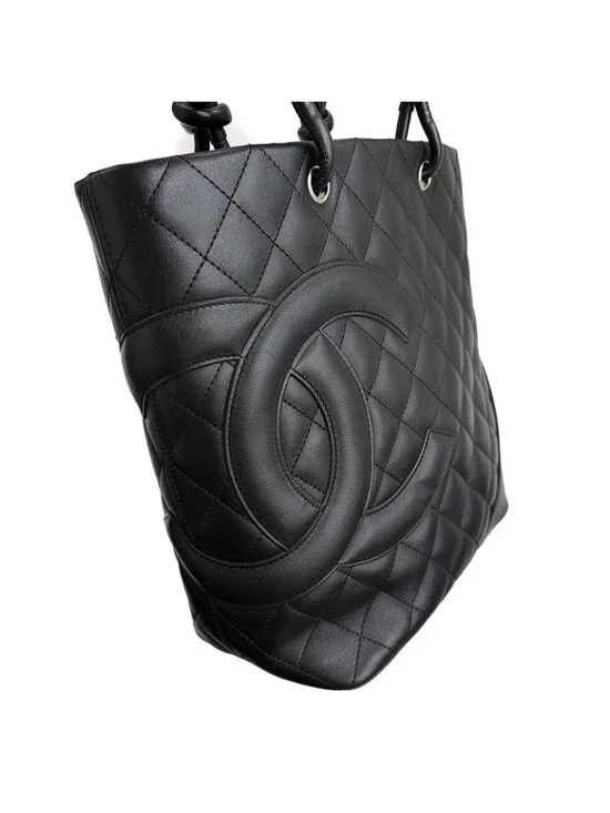 Chanel Cambon Line Tote Calfskin Black Silver - Picture 9 of 10